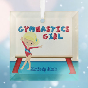 Adorno De Cristal Chica de Gimnasia Navidades de Personalizados de r