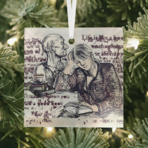 Adorno De Cristal chica leyendo un libro