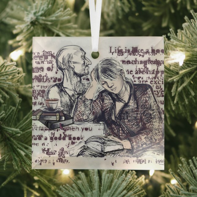 Adorno De Cristal chica leyendo un libro (in situ)