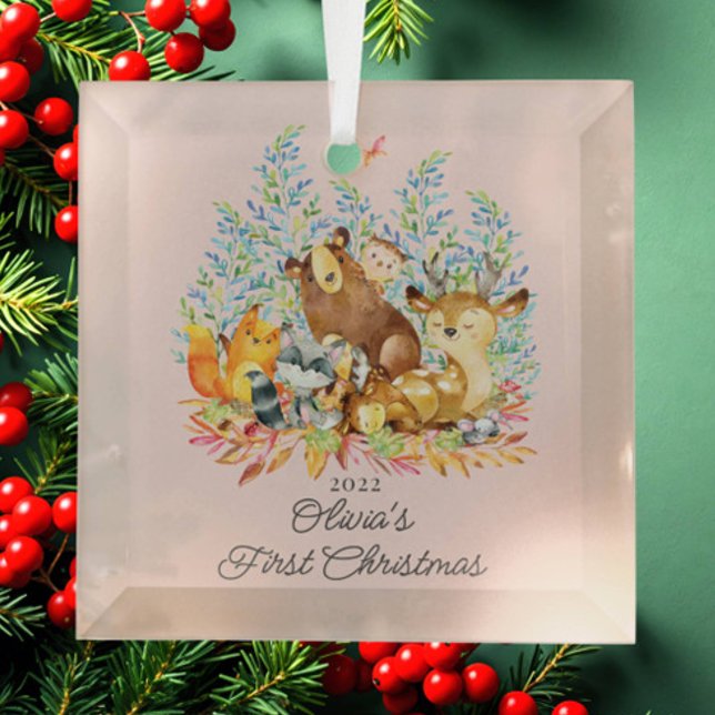 Adorno De Cristal Chicas de Woodland: Primer Navidad de bebé (Subido por el creador)