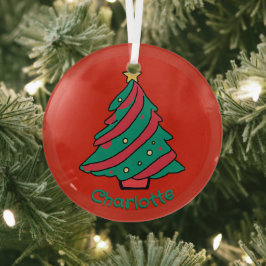 Adorno De Cristal Chicas nombran árbol de Navidad