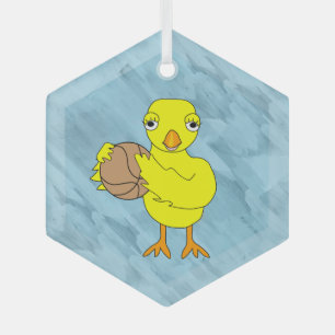 Adorno De Cristal Chick de básquetbol
