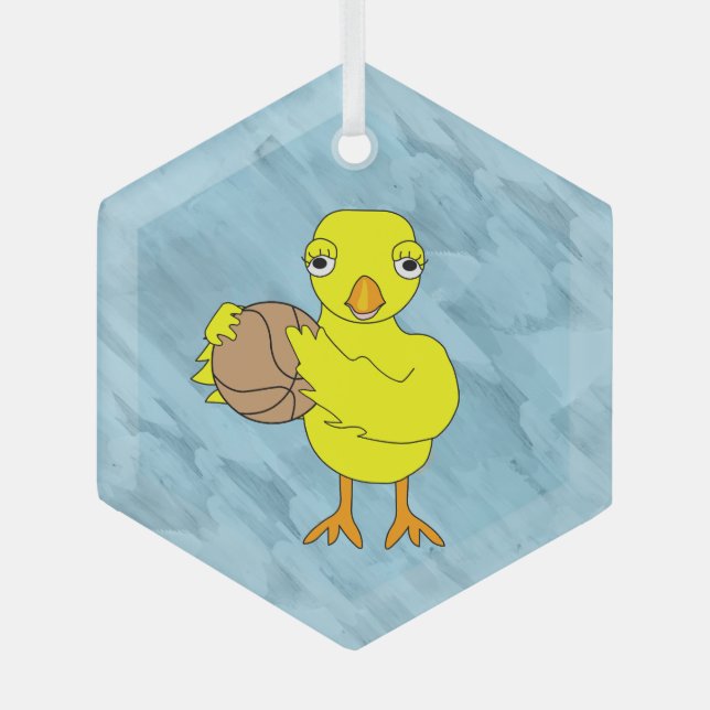 Adorno De Cristal Chick de básquetbol (Anverso)