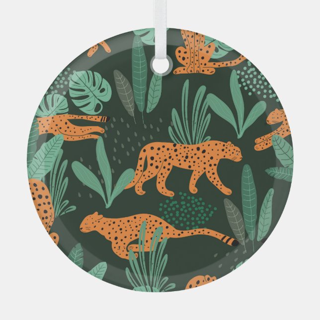 Adorno De Cristal Chita exótica: Verano tropical sin foco. (Anverso)