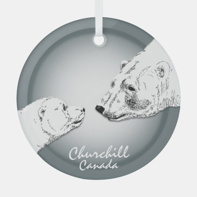 Adorno De Cristal Churchill Canada Ornament Polar Bear Keepsake (Anverso)