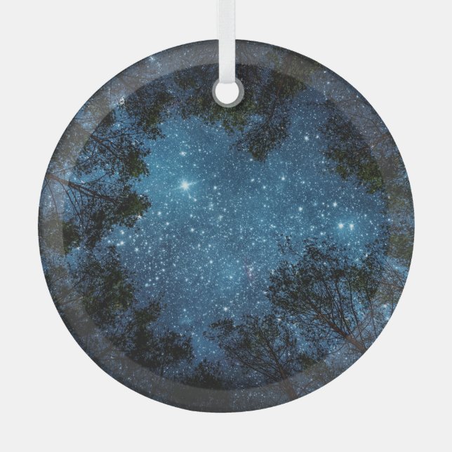 Adorno De Cristal Cielo nocturno estrellado, Vía Láctea. (Anverso)