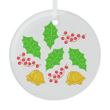 Adorno de Cristal Circular Feliz Navidad