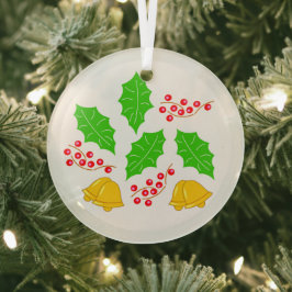 Adorno de Cristal Circular Feliz Navidad