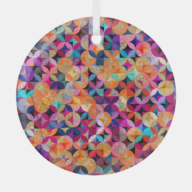 Adorno De Cristal Círculos brillantes Resumen Fondo de cosecha (Anverso)