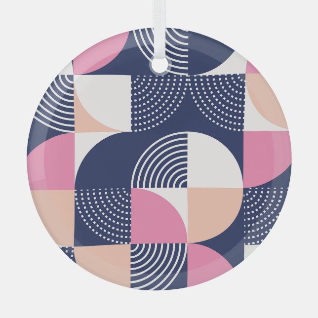 Adorno De Cristal Círculos gráficos Patrón de infiltración sin solda (Anverso)