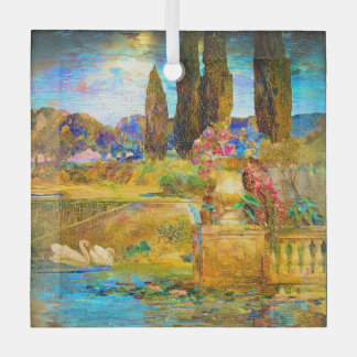 Adorno De Cristal Cisnes de la ventana de vidrio manchado Tiffany