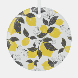 Adorno De Cristal Citrus Lemons, Verano Vintage Sin Marea.