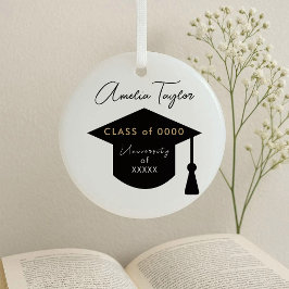Adorno De Cristal **Clase de graduación con nombre personalizado de