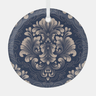 Adorno De Cristal Clásica Damask Seamless Textura Victoriana