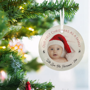 Adorno De Cristal Clásico Nuestra Primera Navidad En Familia Foto
