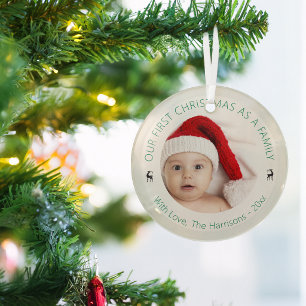 Adorno De Cristal Clásico Nuestra Primera Navidad En Familia Foto