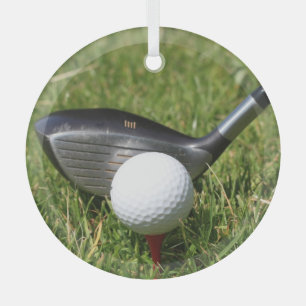 Adorno De Cristal Club de golf y bolas