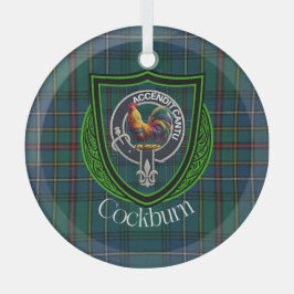 Adorno De Cristal Cockburn Scottish Clan Tartan & Crest