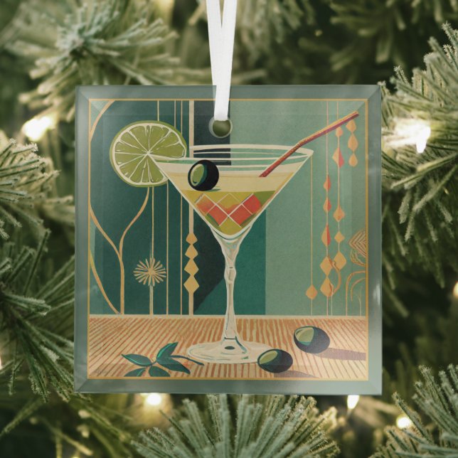 Adorno De Cristal Cocktail Hour Martini Mid Century Design (in situ)