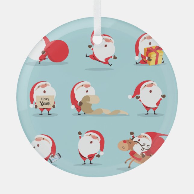 Adorno De Cristal Colección de navidades Santa Claus. (Anverso)