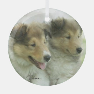 Adorno De Cristal Collie Ornament
