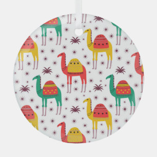 Adorno De Cristal Color plano del camello, patrón decorativo.