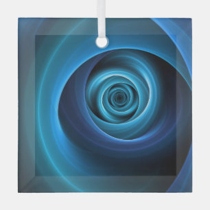 Adorno De Cristal Colores azules espirales 3D Resumen arte fractal m