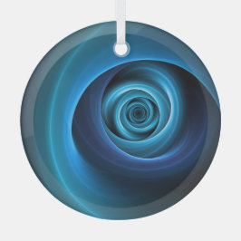 Adorno De Cristal Colores azules espirales 3D Resumen arte fractal m