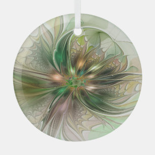 Adorno De Cristal Colorida Fantasía Moderna Resumen Flor Fractal