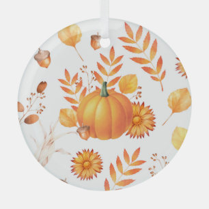Adorno De Cristal Coloridas calabazas de octubre patrón otoño