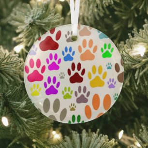 Adorno De Cristal Coloridas pinturas de perros por todas partes