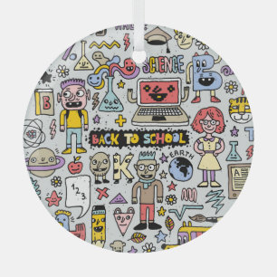 Adorno De Cristal Colorido conjunto de cosechas de Doodle School