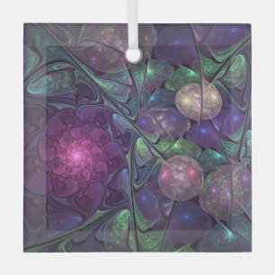 Adorno De Cristal Colorido Glittering Moderno Resumen Arte Fractal