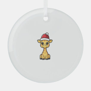 Adorno De Cristal Cómic de Cute Navidades Giraffe