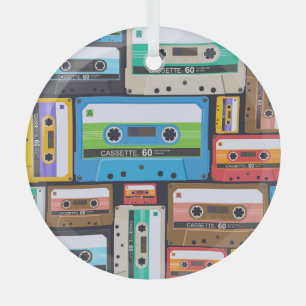 Adorno De Cristal Composición abstracta de casetes compactos