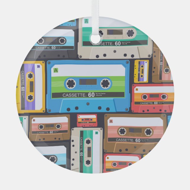 Adorno De Cristal Composición abstracta de casetes compactos (Anverso)