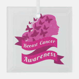 Adorno De Cristal conciencia sobre el cáncer de mama mujeres maripos