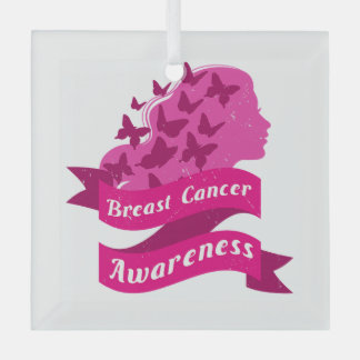Adorno De Cristal conciencia sobre el cáncer de mama mujeres maripos