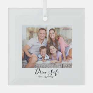 Adorno De Cristal Conduce Seguro Foto Personalizada Coche