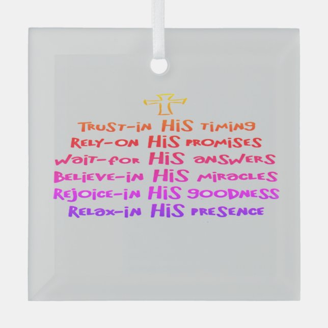 Adorno De Cristal Confiar en el señor (Anverso)