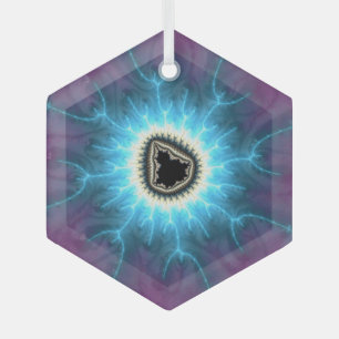 Adorno De Cristal Conmutado En Resumen Fractal Sorprendente De Mande