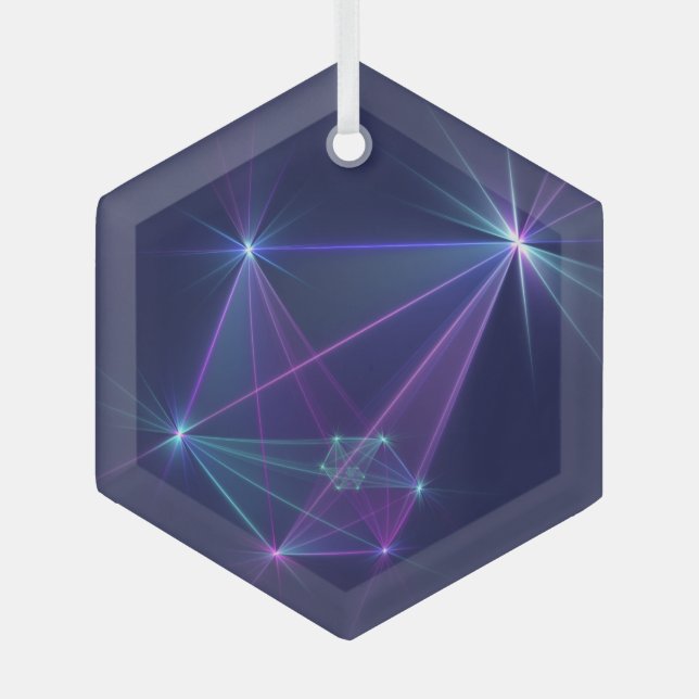 Adorno De Cristal Constelación, abstracta fantasía de arte fractal (Anverso)