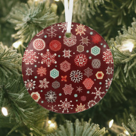 Adorno De Cristal Copos de nieve en Borgoña