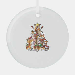 Adorno De Cristal Corgi Christmas Tree Dog Santa Merry Corgmas Xmas
