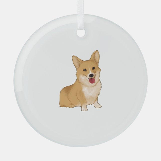 Adorno De Cristal Corgi sonriente (Anverso)