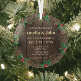 Adorno De Cristal Corona de boda Invitación de Navidad