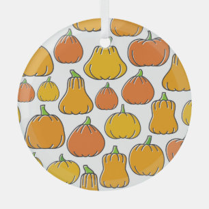 Adorno De Cristal Cosecha de calabaza, patrón de verduras estacional