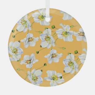 Adorno De Cristal Cosmos, acuarela, sin costuras, con motivos floral