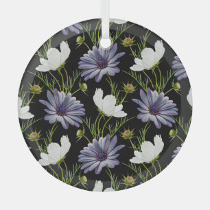 Adorno De Cristal Cosmos Daisy Floral Seamless Collage