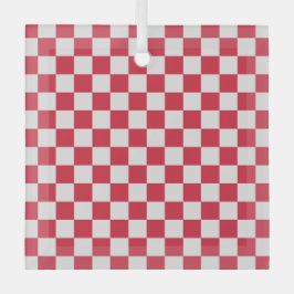 Adorno De Cristal Cranberry fizz checkerboard pattern